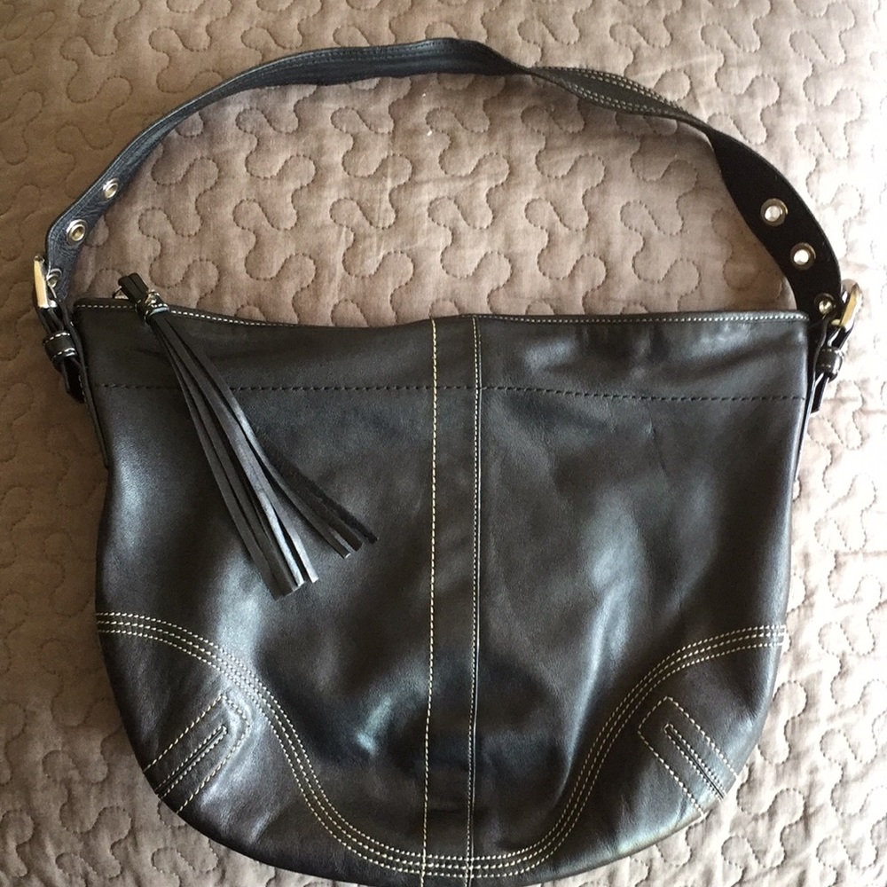 Coach Black Leather Hobo Bag D05S-8A03